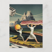 Frauen beim Surreal Breakfast Postkarte (Vorderseite)