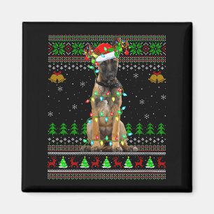 Frauen Belgian Malinois Hund hässlicher Weihnachts Magnet