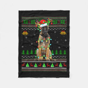 Frauen Belgischer Malinois Hund hässlicher Weihnac Fleecedecke