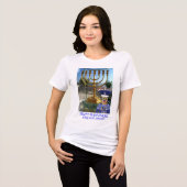 Frauen bella tee. Happy Hanukkah, Löwe Tri-Blend Shirt (Vorderseite voll)