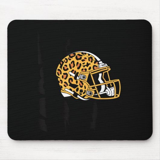 Frauen Bend & Snap Leopardendruck Helm Fußb Mousepad (Vorne)