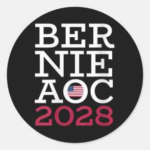 Frauen Bernie Aoc Kampagne 2028 - Kampf gegen Olig Runder Aufkleber