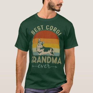 Frauen Best Corgi Dog Oma je Retro Design Fan T-Shirt