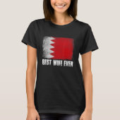 Frauen Beste Ehefrau je Bahrain Flag Patriotische T-Shirt (Vorderseite)