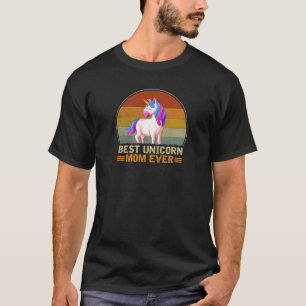 Frauen Beste Einhorn-Mama je Retro Vintag Unicorn T-Shirt