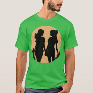 Frauen beste Freunde Frauen mit Retro-Junge T-Shirt