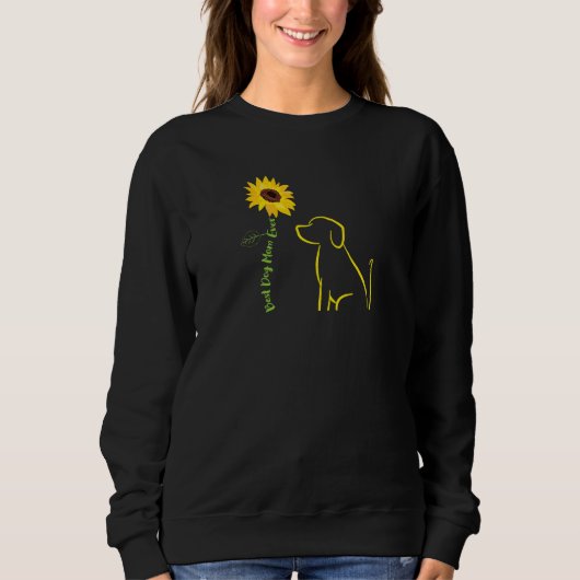 Frauen Beste Mama für Hunde je Sonnenblumenzweig D Sweatshirt (Vorderseite)