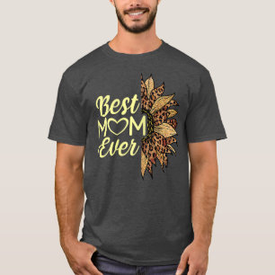 Frauen Beste Mama je Geparden Leopard Sonnenblume T-Shirt