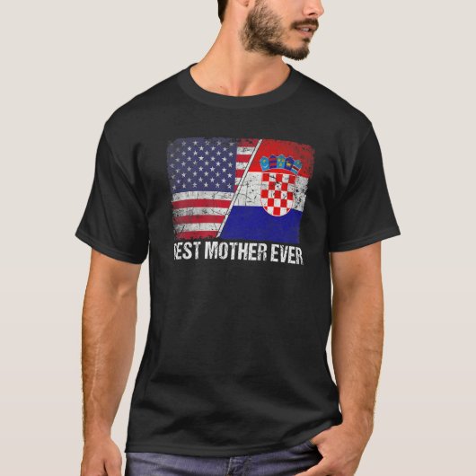 Frauen Beste Mutter je Kroatien Flaggen Patriotisc T-Shirt (Vorderseite)