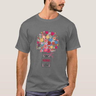 Frauen Beste Nana je Kunst Blume Großmutter mütter T-Shirt