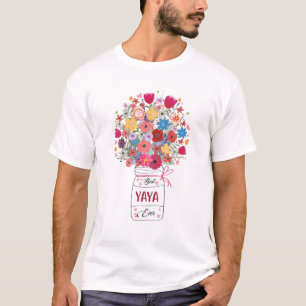 Frauen Beste Yaya je Art Blume Großmutter Mutter T-Shirt