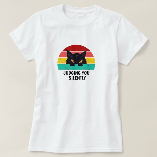 Frauen beurteilen Sie leise katzengrafisches T-Shi T-Shirt (Design vorne)