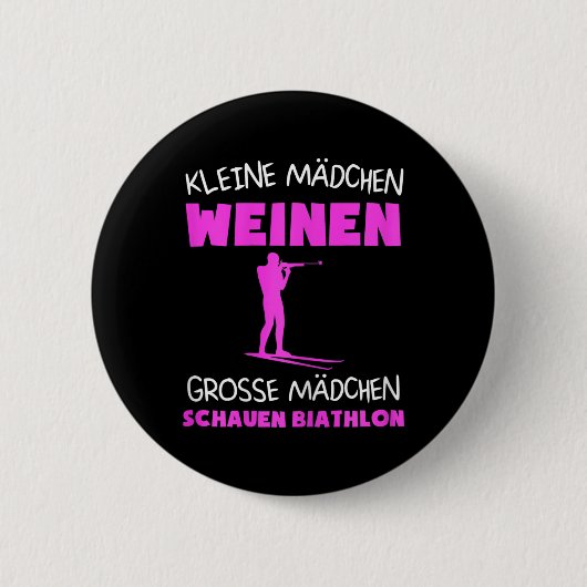 Frauen Biathlon Skibiathlet Wintersportgeschenk Button (Vorderseite)