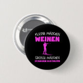 Frauen Biathlon Skibiathlet Wintersportgeschenk Button (Vorne & Hinten)