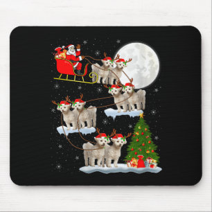 Frauen Bichon Frise Hund Weihnachtsmann Schlitten  Mousepad