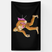 Frauen Bigfoot mit Flamingo Tierkostümgeschenk Banner (Vertikal)