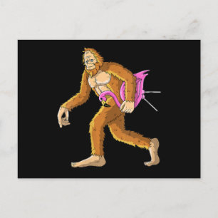 Frauen Bigfoot mit Flamingo Tierkostümgeschenk Feiertagspostkarte