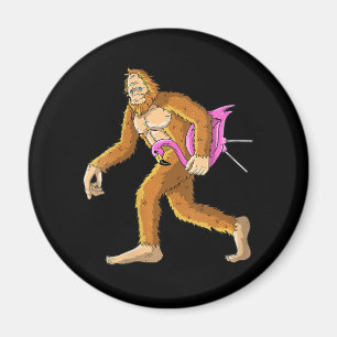 Frauen Bigfoot mit Flamingo Tierkostümgeschenk Magnet