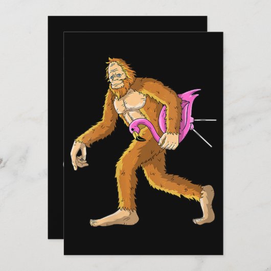 Frauen Bigfoot mit Flamingo Tierkostümgeschenk Save The Date (Vorne/Hinten)