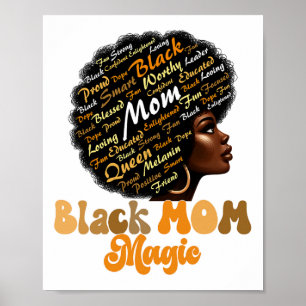 Frauen Black History Month T-Shirt Schwarz Mom Mag Poster