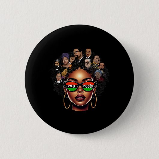 Frauen Black Queen Pride Afro Girl Bhm Black Histo Button (Vorderseite)