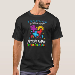 Frauen Blau Stolz Autism Awareness Oma Enkel H T-Shirt