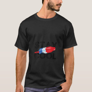 Frauen Bleibe Coolen Rocket Pop Red White Blue Pop T-Shirt