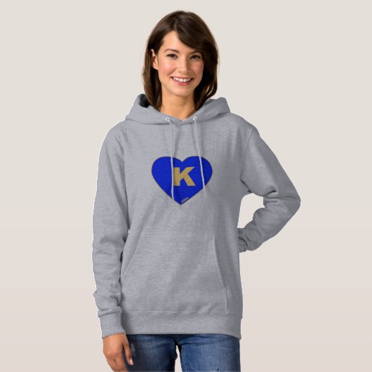 Frauen Blue & Gold K-Heart Hoodie (Vorne ganz)
