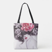 Frauen Blume, Aquarellbilder in Mode. Tasche (Rückseite)