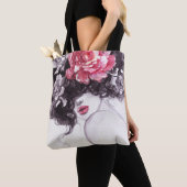 Frauen Blume, Aquarellbilder in Mode. Tasche (Von Nahem)