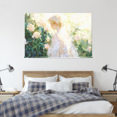 *~* Frauen Blume Shrub TV2 Stretched Canvas Print Leinwanddruck (Insitu (Schlafzimmer))