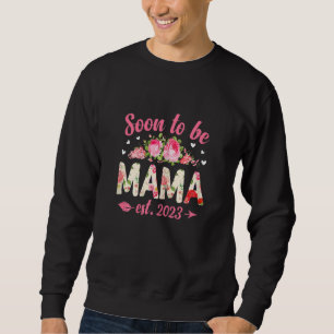 Frauen Blumen Bald werdende Mama 2023 Süße Schwang Sweatshirt