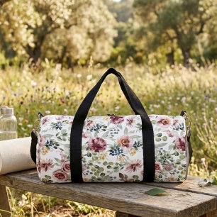 Frauen Blumen Romantische Sporthalle Yoga Duffle Bag