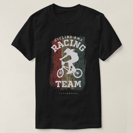 Frauen BMX Bike Luxemburg Flaggenradelbahn Rac T-Shirt (Design vorne)