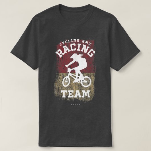 Frauen BMX Bike Malta Flaggenradrennen B T-Shirt (Design vorne)
