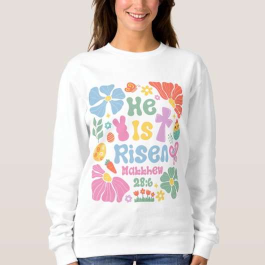 Frauen Boho Christlich Ostern Sweatshirt (Vorderseite)