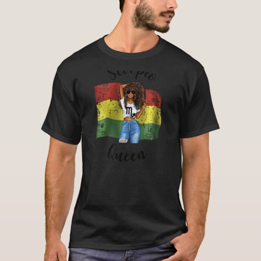 Frauen Bolivia Scorpio Queen Afro Hair African Bol T-Shirt (Vorderseite)