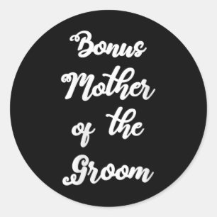 Frauen Bonus-Mama der Groom Niedliche Hand geschri Runder Aufkleber
