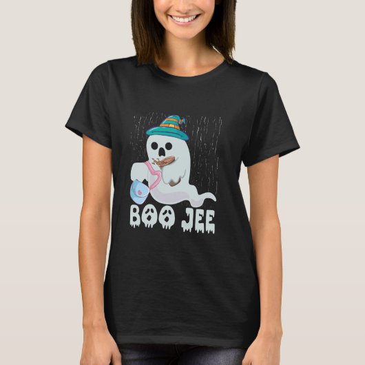Frauen Boo Jee Niedlicher Geist mit Kaffeehaus T-Shirt (Vorderseite)