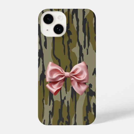 Frauen Bottomland Camouflage Niedlich Pink Ribbon iPhone Hülle (Rückseite)