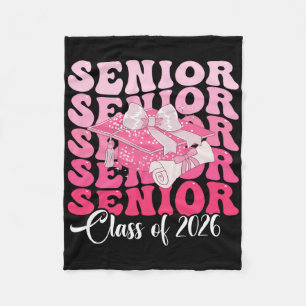 Frauen Bow Groovy Senior Year 2025 Abschluss Cl Fleecedecke