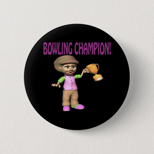 Frauen-Bowlings-Meister Button (Vorderseite)
