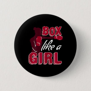 Frauen Boxen Wie Ein Mädchen Lustiges Boxgeschenk  Button
