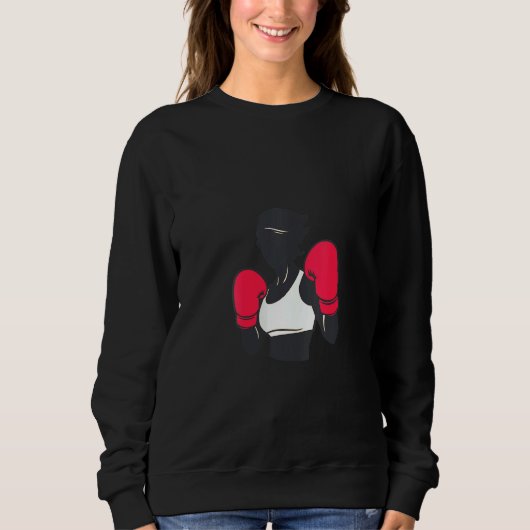 Frauen Boxerweibchen Rote Boxengloves Mädchen Sweatshirt (Vorderseite)
