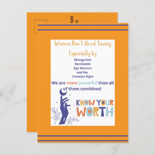 Frauen brauchen keine Postkarte Retten