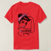 Frauen Brustkrebserkrankung Rosie Riveter Pink A T-Shirt (Design vorne)