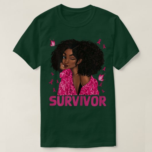 Frauen Brustkrebserkrankung Rosie Riveter Pink A T-Shirt (Design vorne)