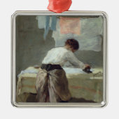 Frauen-Bügeln Silbernes Ornament (Vorne)