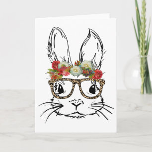 Frauen Bunny Leopard Gles Mit Blumenkrone Für Ea Karte