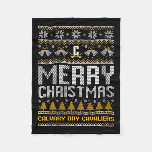 Frauen Calvary Day Cavaliers Logo Frohe Weihnachte Fleecedecke (Vorderseite)